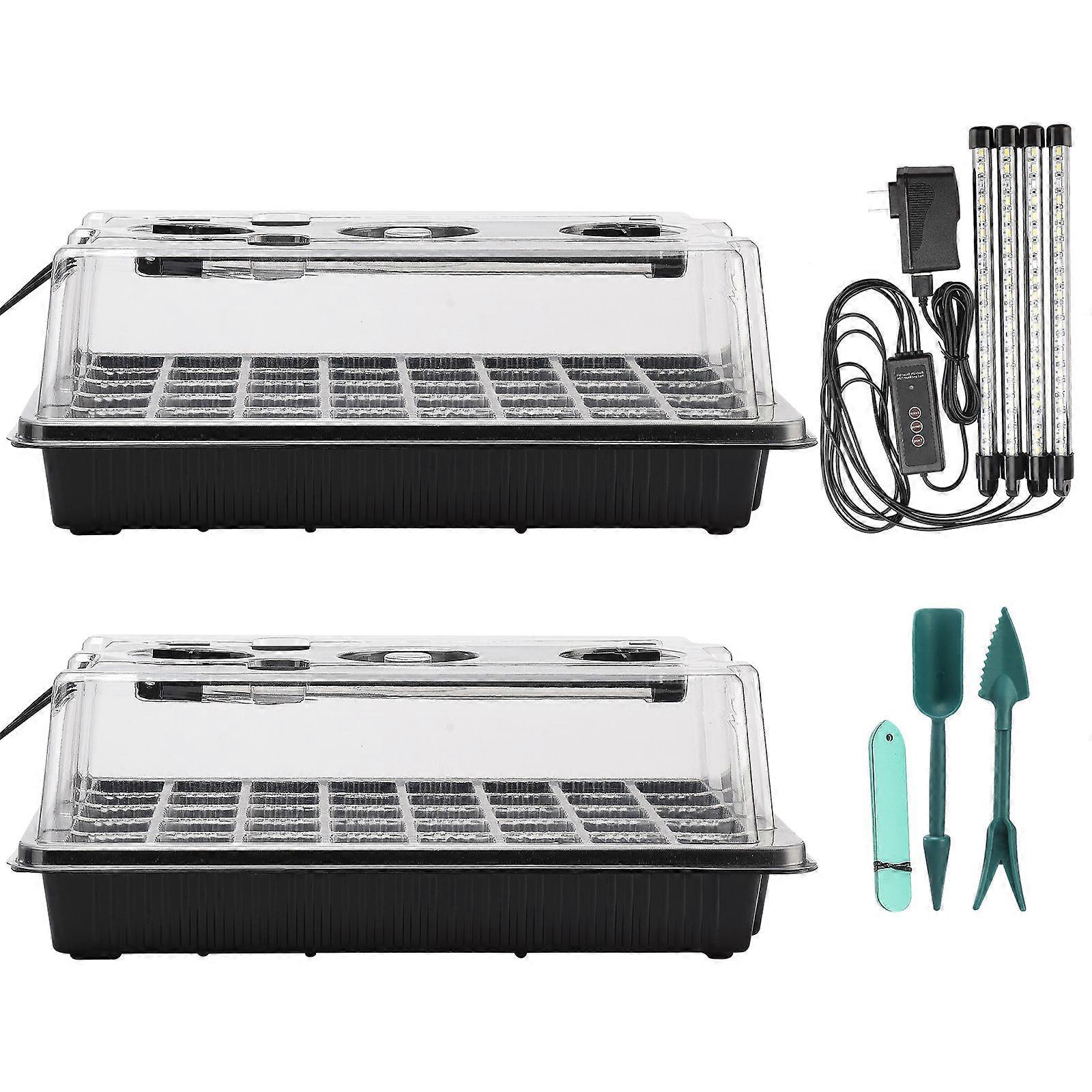 Seed Starter Tray with Grow Light, Seed Tray Kits with 80-Cell/Seedling Tray