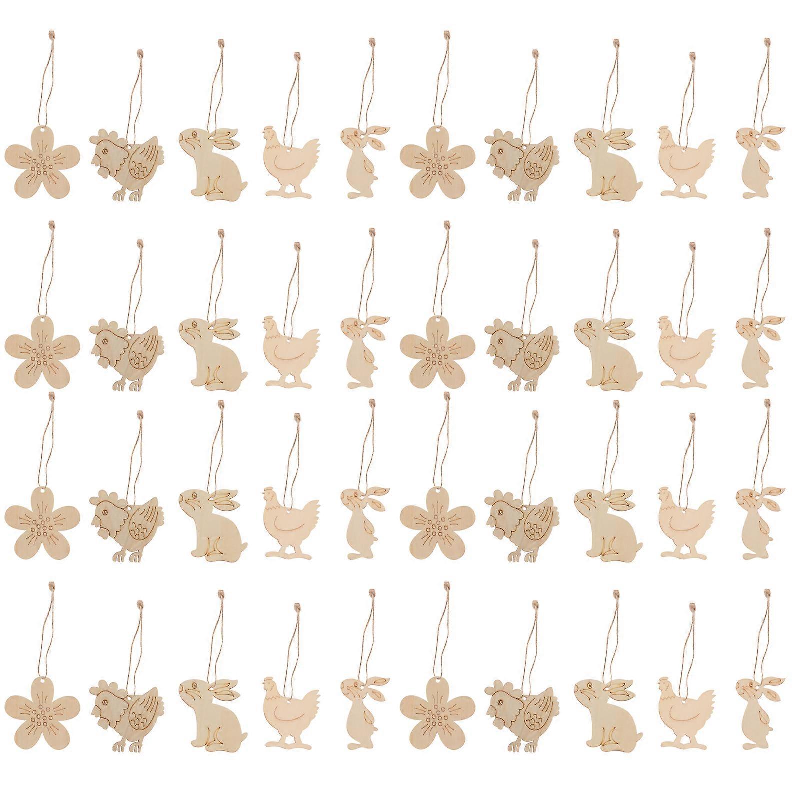 50Pcs χέρι χρώμα τσιπς Πάσχα Wood Chips Πάσχα Graffiti μενταγιόν Festival Photo Props