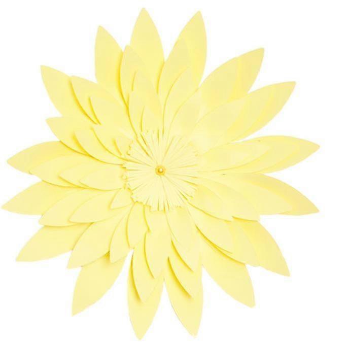 Cuadro de pared floral decorado con flores de varias capasamarillo)