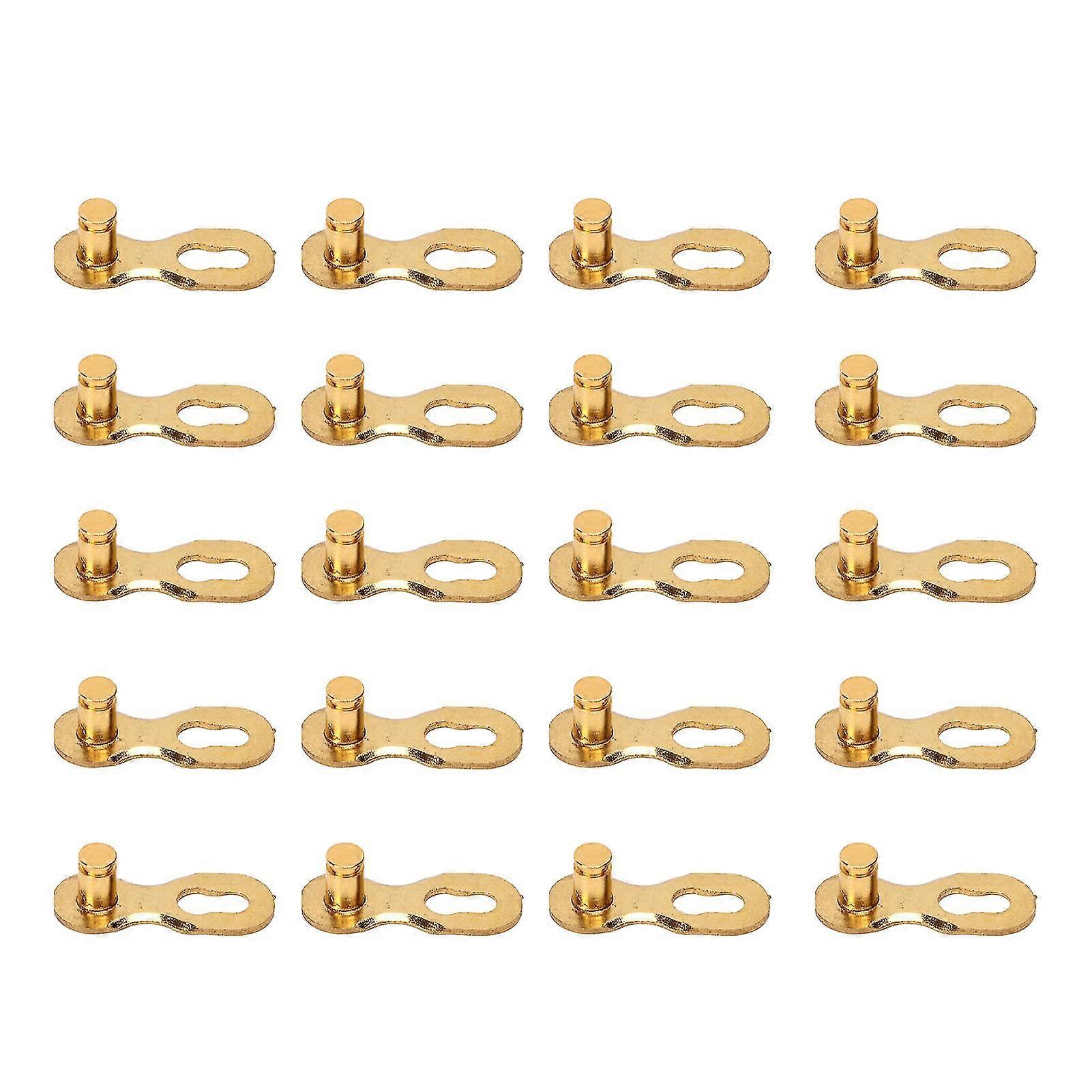 8 Speed Gold Bike Chain Connector - Quick Release Missing Link for Mountain and Road Bikes (10 Pairs)