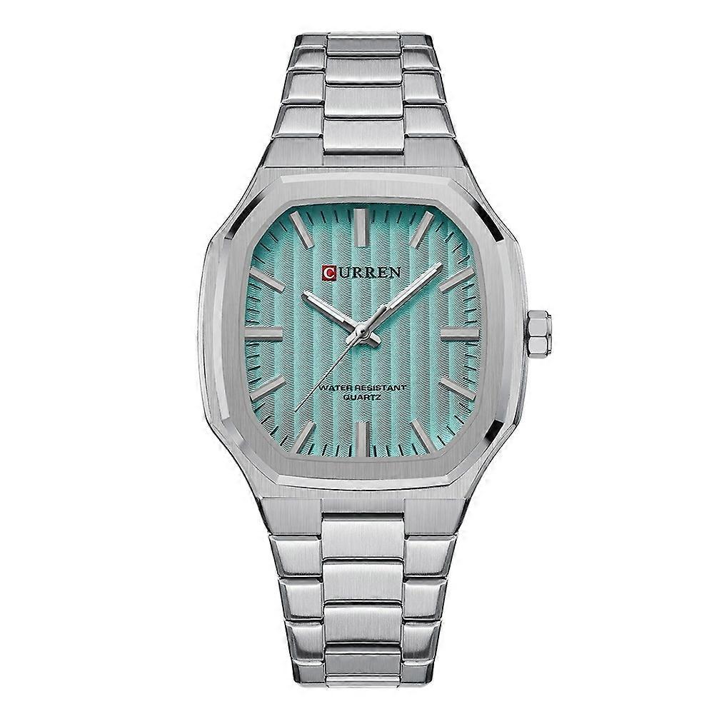 Curren 8458 Men Quartz Watch White Shell Light Green