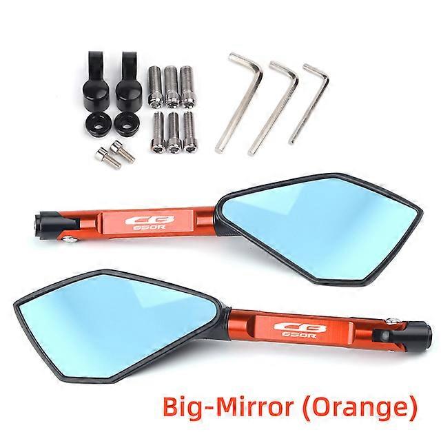 QX Universal Motorcycle mirror CNC side Rearview Blue Anti-glare Mirror for Honda CB650R CB650 R