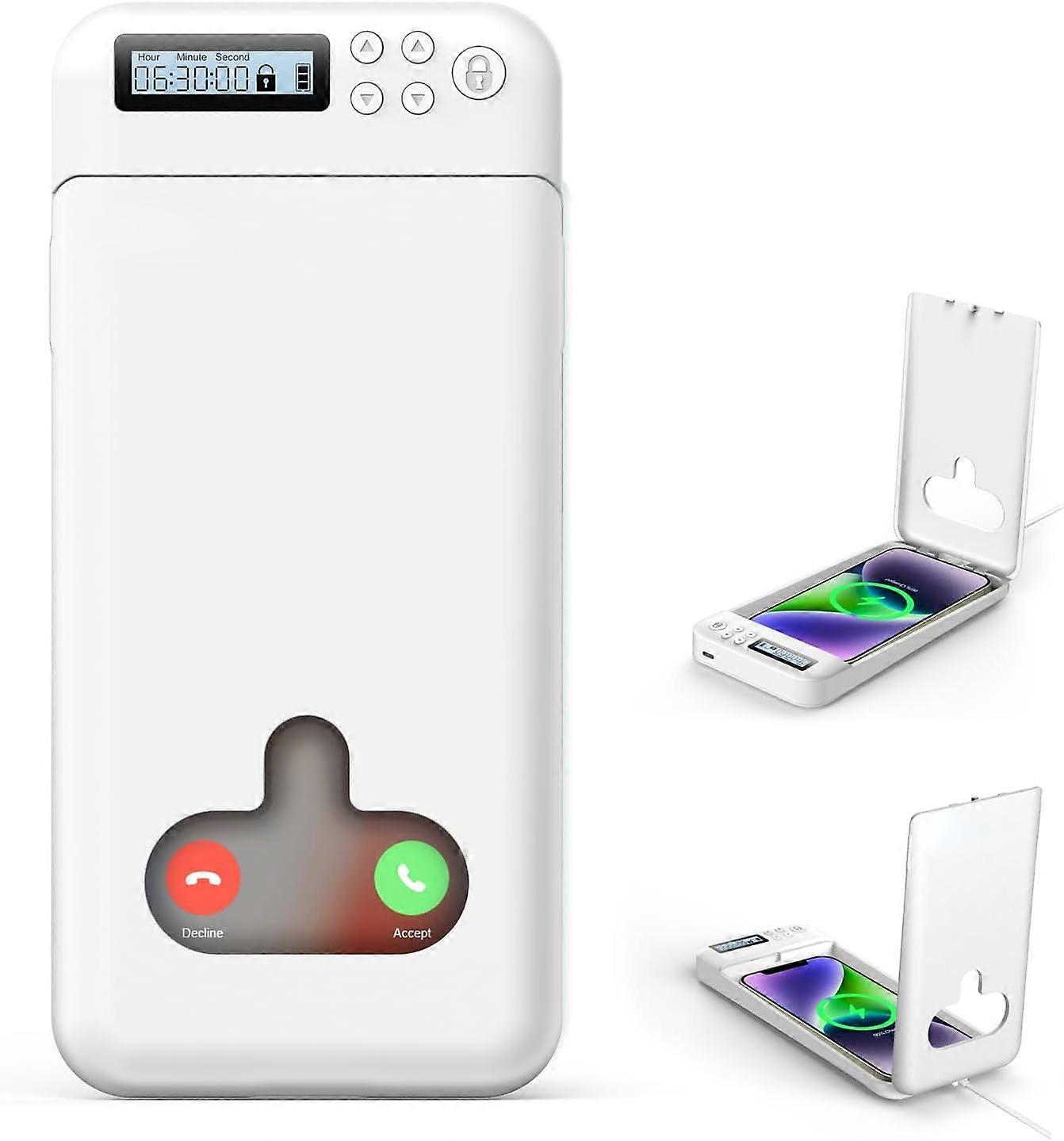 Phone Lock Box with Timer,Portable Timed phone Lock Box for iPhone and Android Phones,Self-Control Timed Phone Locker to Help Kids,Students,Adults Foc
