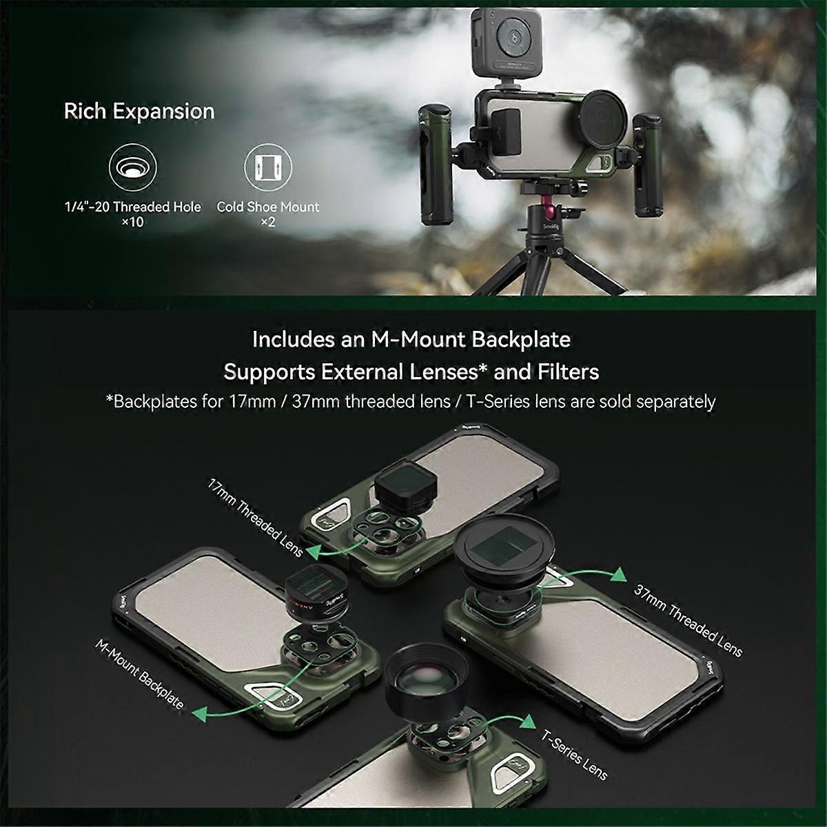 Kit vidéo mobile pour 15 Pro Max, avec poignée de contrôle sans fil en un clic, avec filtre VND 52 mm
