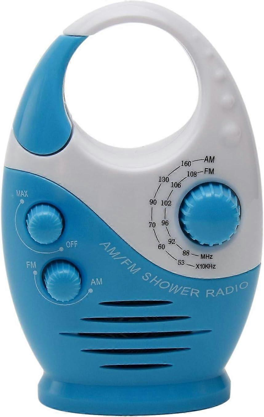 Waterproof Shower Radio - AM/FM Mini Speaker with Adjustable Volume on Top Handle for Outside the Bathroom