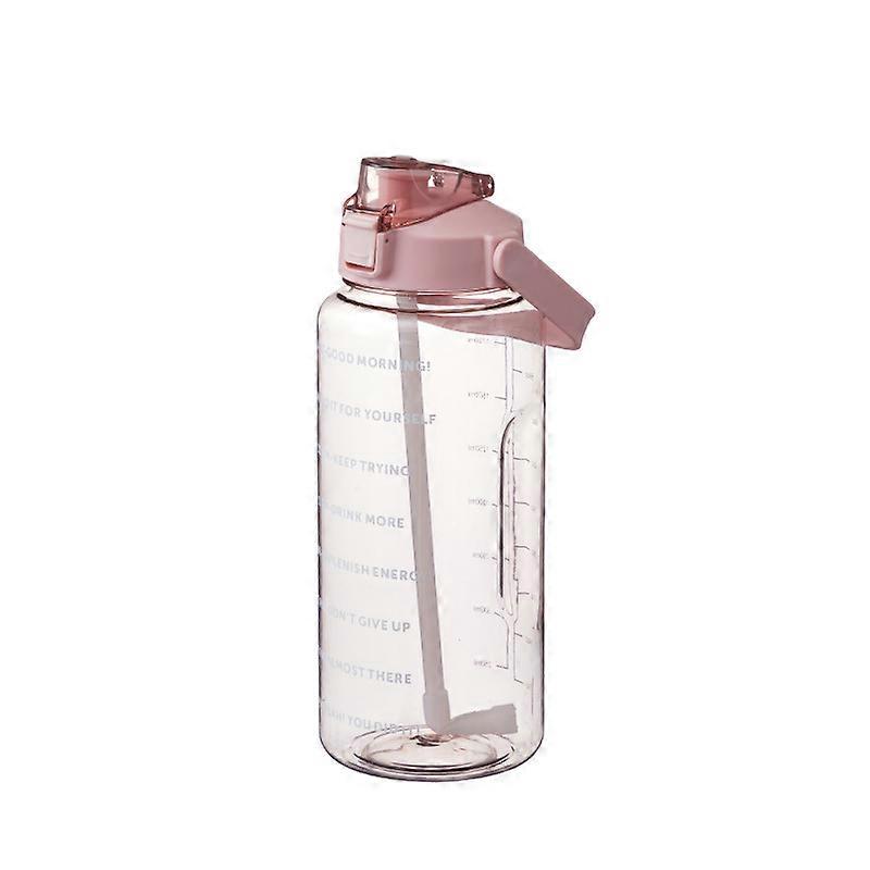 2000ml Water Bottle with Bounce Lid and Scale Large Capacity Water Jug Portable Drinking Bottle with Straw Sport Drink Mug for Travel Outdoor