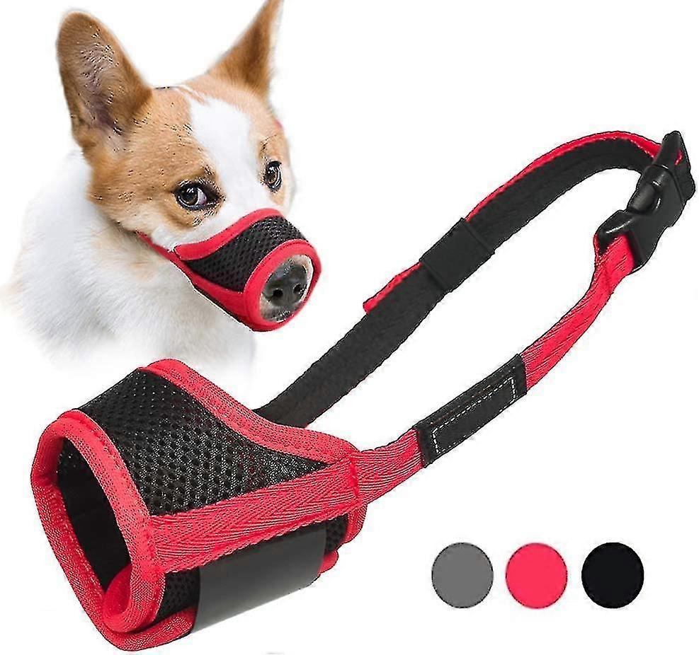 Dog Muzzle Anti Biting And Chewing, With Comfortable Mesh Soft Fabric And Adjustable Strap, Suitable For Small, Medium And Large Dogs