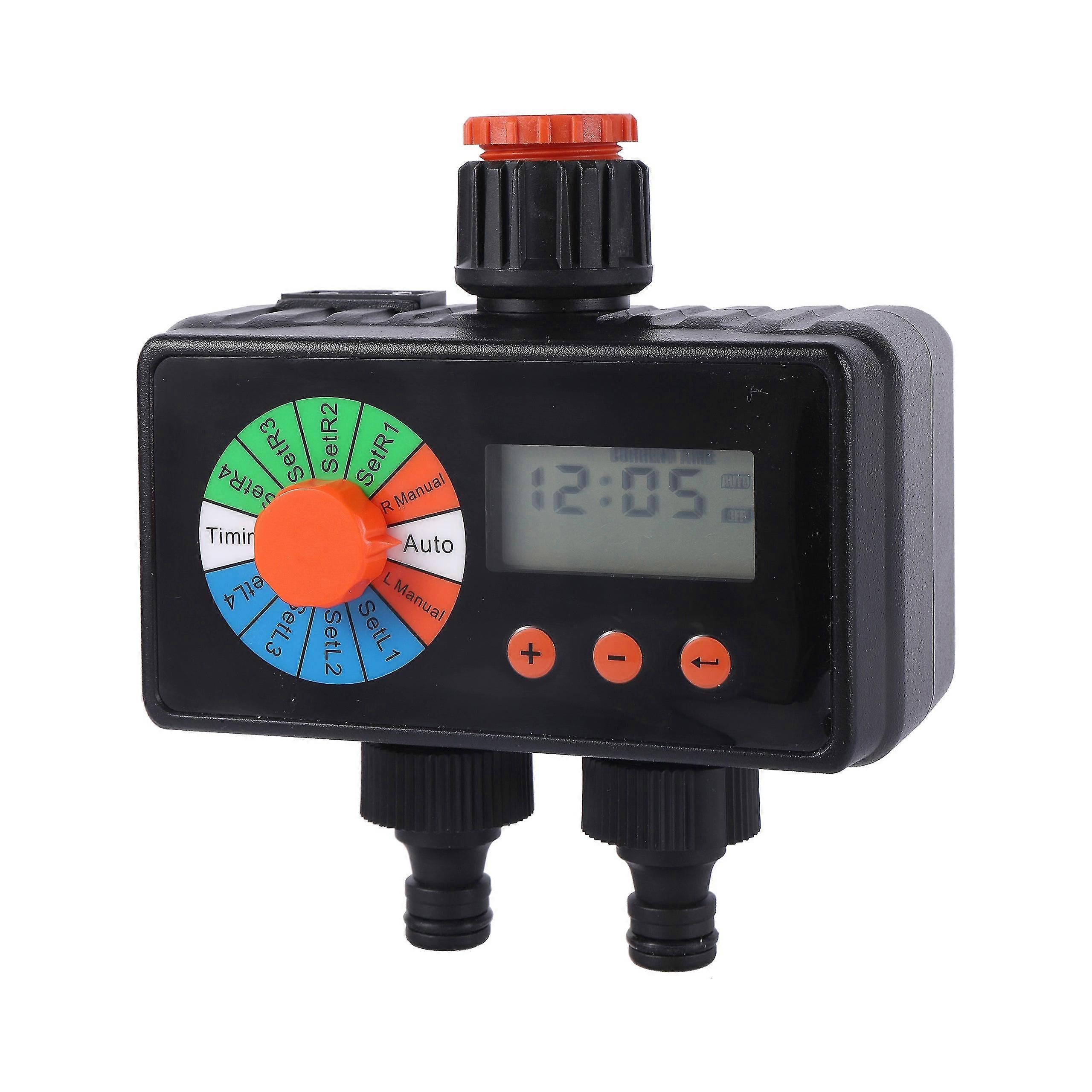 Intelligent two outlet rain sensor water timer garden irrigation automatic electronic watering controller
