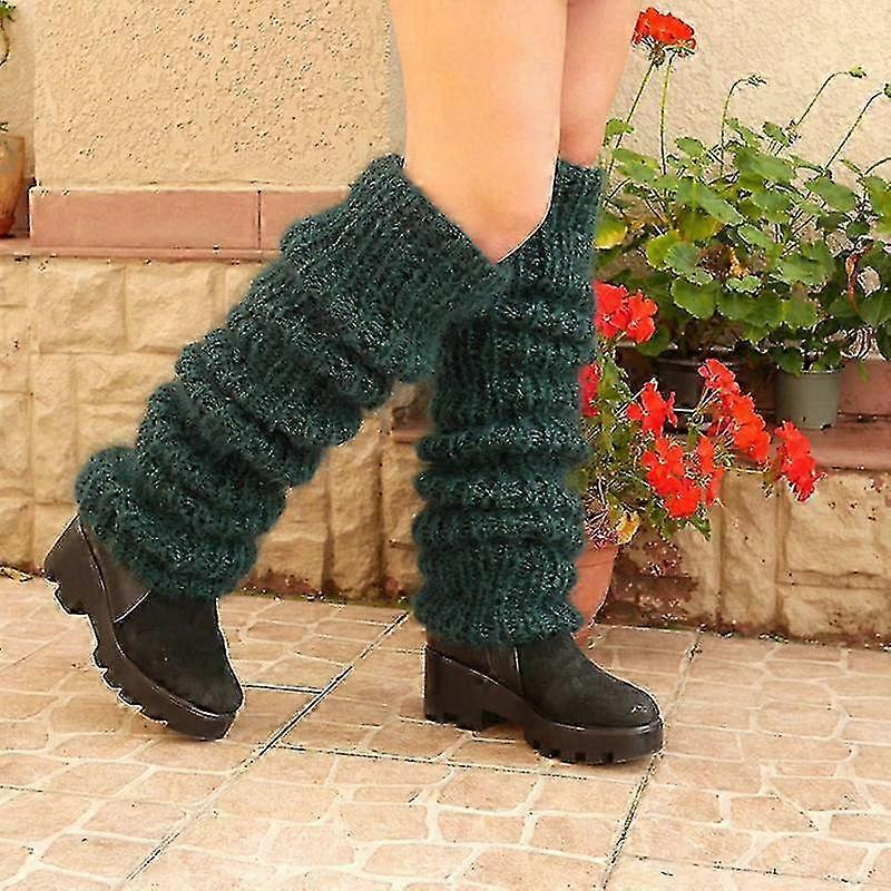 unbrand Hiver Femmes Chauffe-jambes Boule de laine Tricoté Lolita Genou Haut Housse de pied Chausset