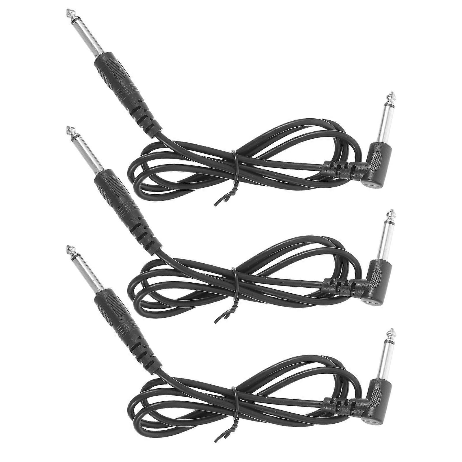 3pcs Connection Guitar Cables Universal Audio Cables Durable 6.35mm Speaker Cables