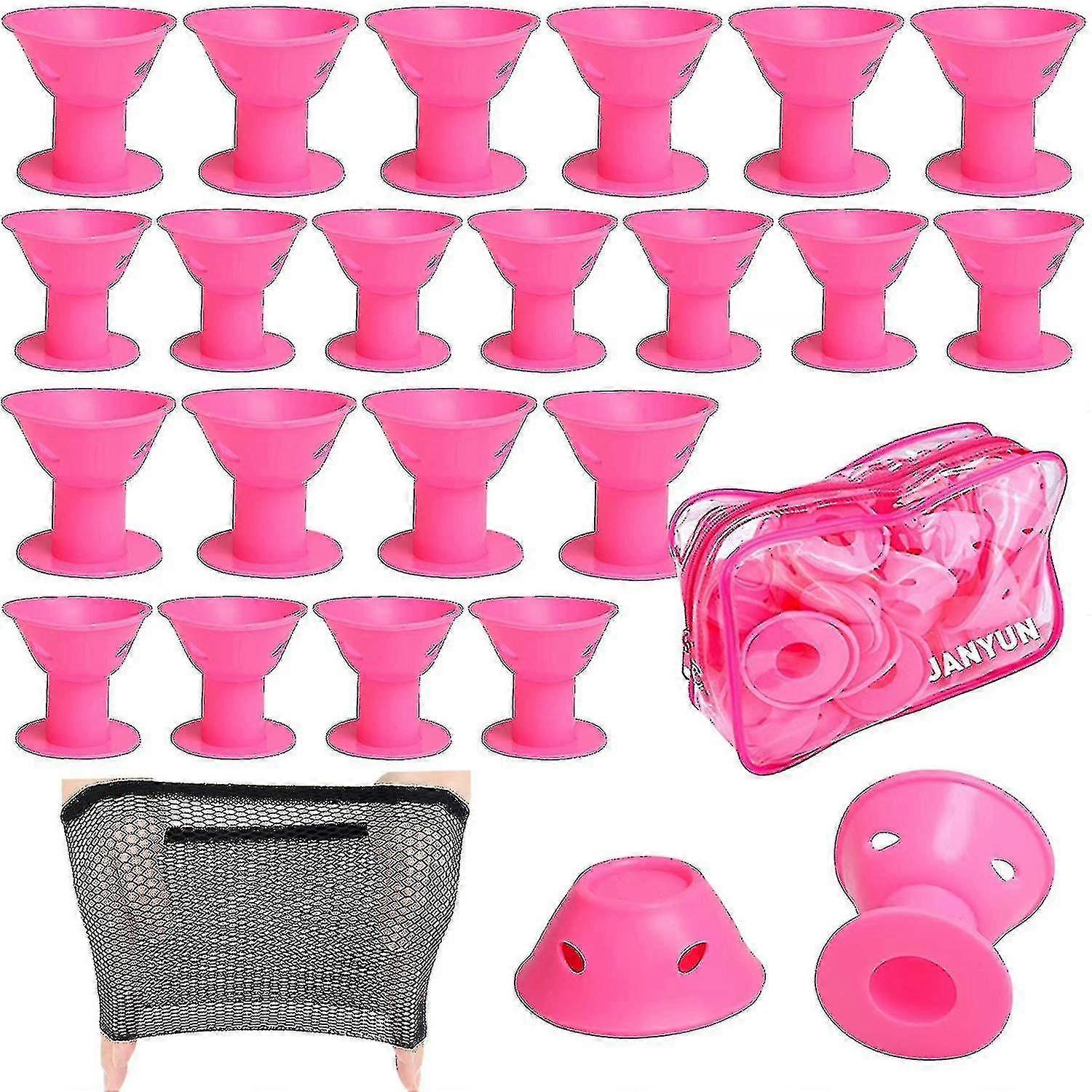40 Pcs Rollers Include 20pcs Silicone Curlers And 20pcs Small Silicone Curlers