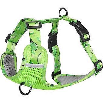 Dog Breathable Harness For Summer, No Pull Adjustable D-ring Reflective Harness Webbing Walking Harness For Small Meduim Large Dogs(green,l)
