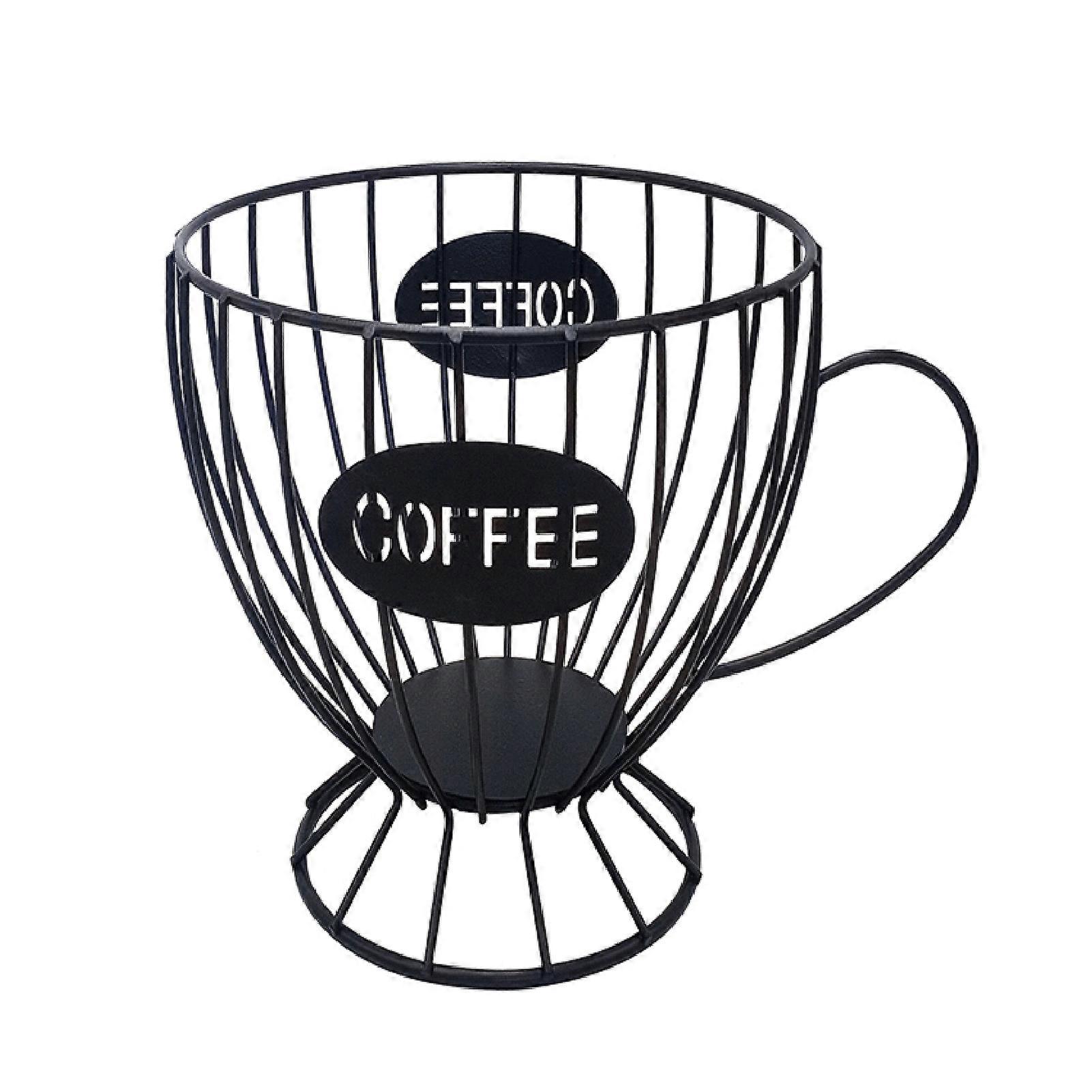 Coffee Pod Holder Minimalist Large Capacity Iron Ergonomic Handle K Cup Organizer for Counter