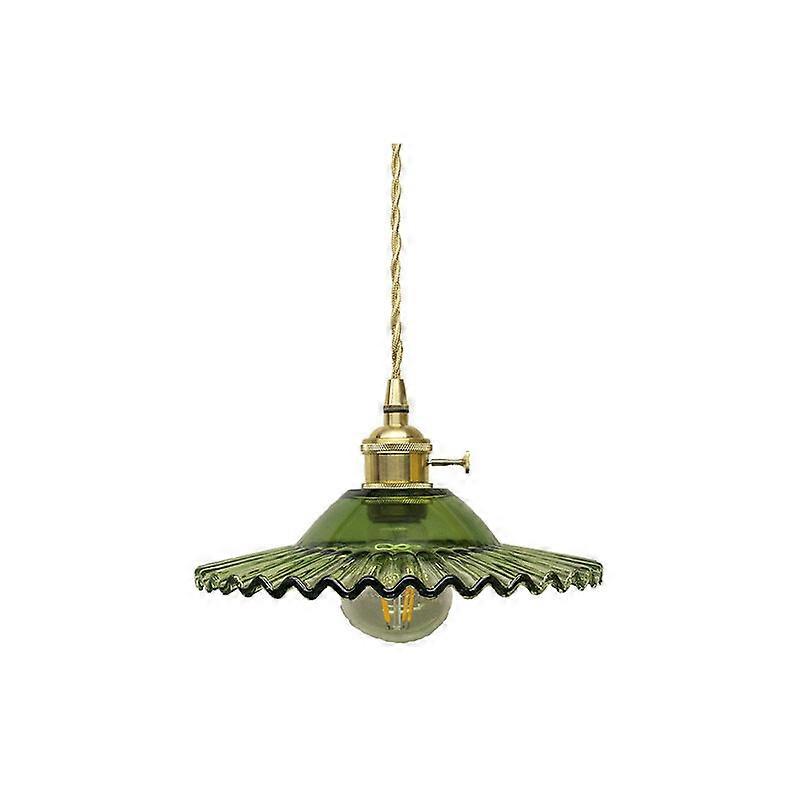 Lampadario industriale in vetro retrò E27 (vetro verde senza sorgente luminosa)