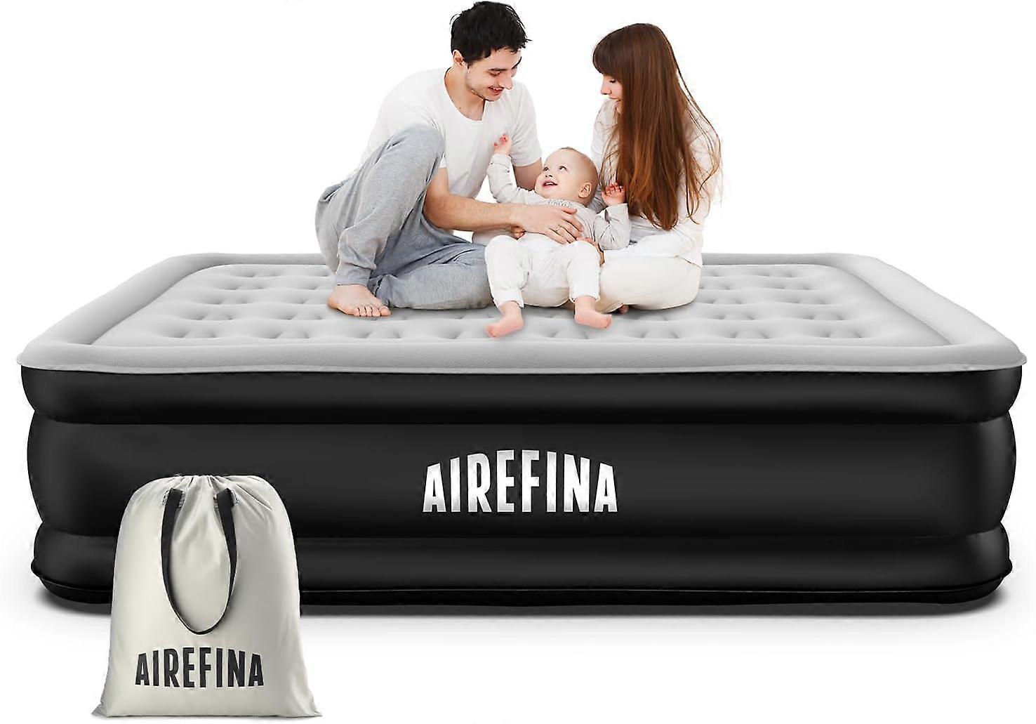 efina Queen Size Air Mattress with Built-in Electric Pump, Inflatable Airbed in 3 Mins Self-Inflation/Deflation,Comforta Queen