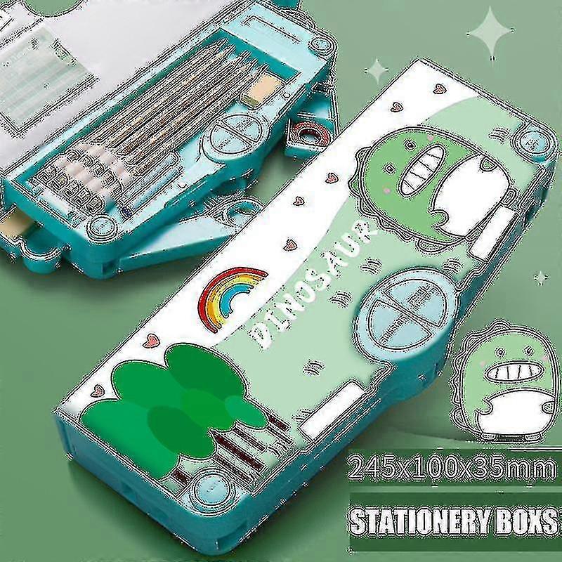 Multifunction Pencil Case Stationery Organizer Box Cute Pattern School Supplies