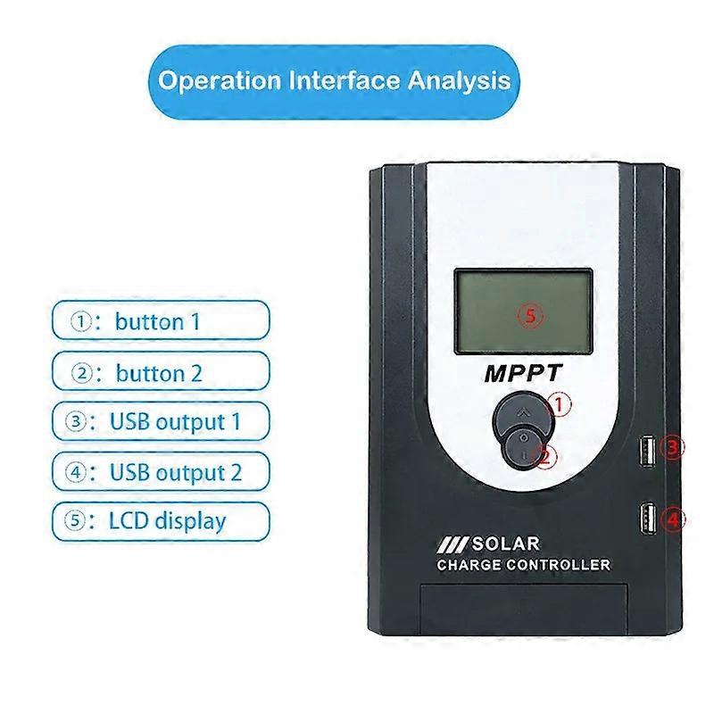 Mppt Charge Controller 12v 24v Automatic Detection System Protection Safe Charging Solar Panel Regulator 10a 20a 30a 60a