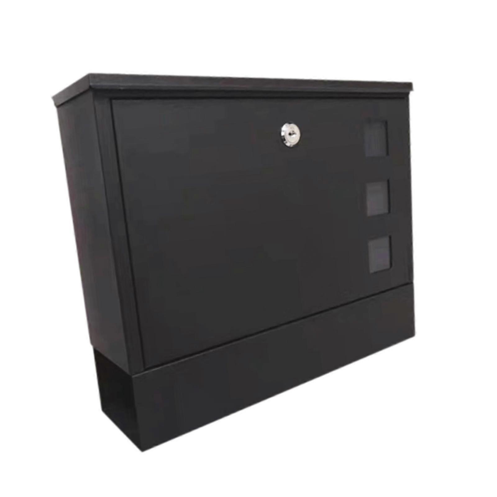 תיבת דואר לתלייה על הקיר עמיד למים חובה כבדה למכתבים יומיים עיתונים משרדיים 36x30 ס"מ x9.5 ס"מ שחור