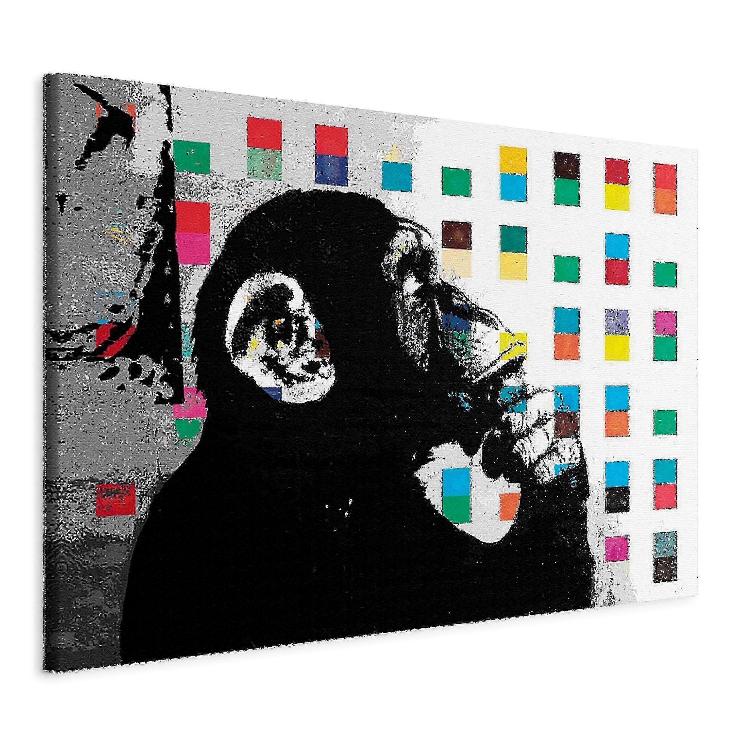 Canvas Print - Banksy The Thinker Monkey