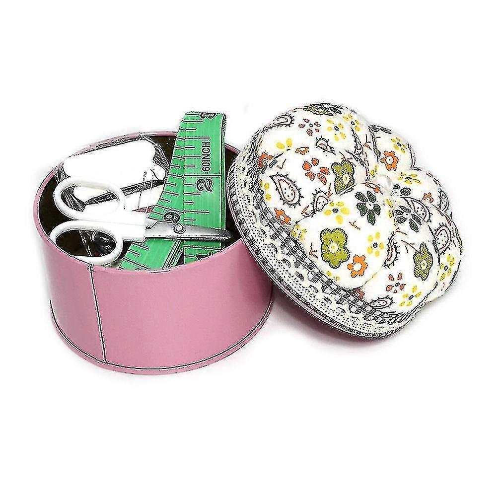 Pumpkin Sewing Kit Tinplate Needlework Pin Cushion Set Sewing Tool Storage Pincushion