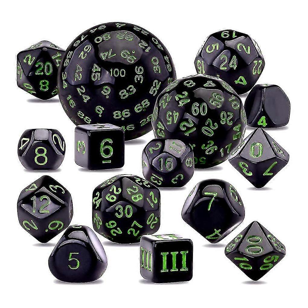 15 Pieces Complete Polyhedral Dice Set D3-d100 Game Dice Set For Role Playing Table Games Accessory