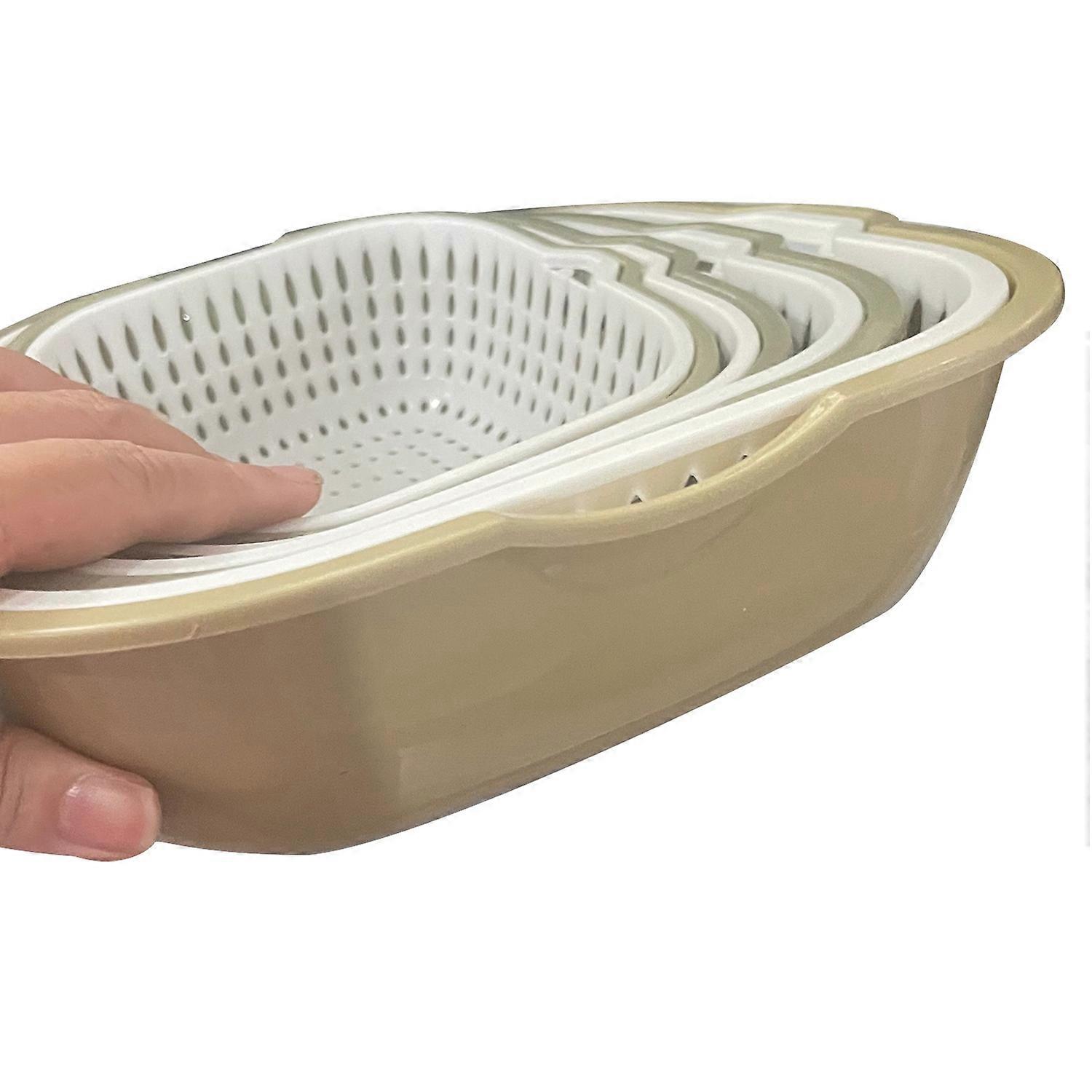 8 Pcs Kitchen Draining Bowl Hollow Out Quick Drainage with Small Ears Drain Basket Fruit Salad