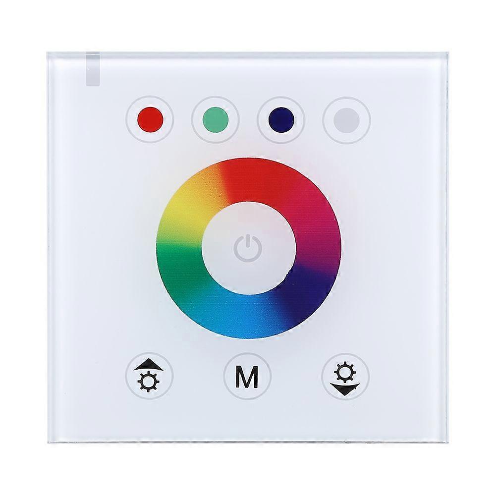 12-24V 4 Channels RGBW LED Light Controller Dimmer Wall-mounted Touch Switch Panel (White)