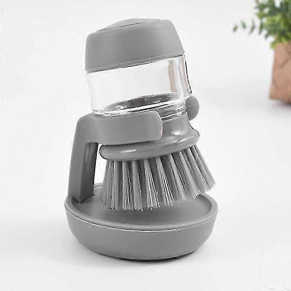 Dish brush with container for washing-up liquid gray