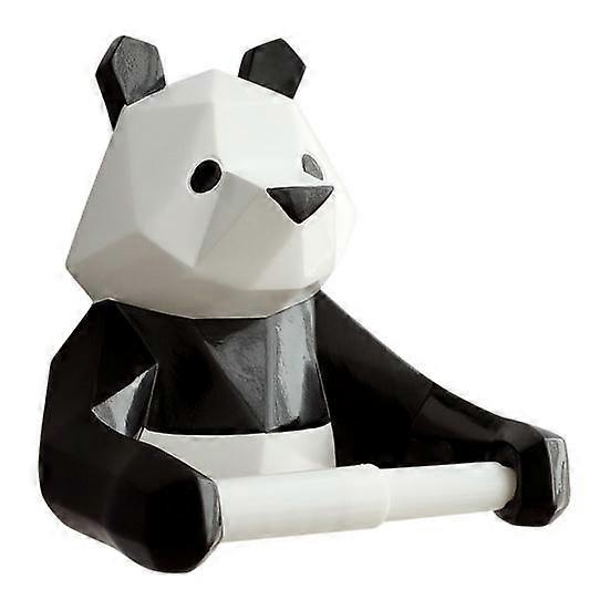 1 Set Toilet Tissue Holder Wall Mounted Self Adhesive Resin Hanging Panda Pattern Roll Paper Dispenser Rack for Home