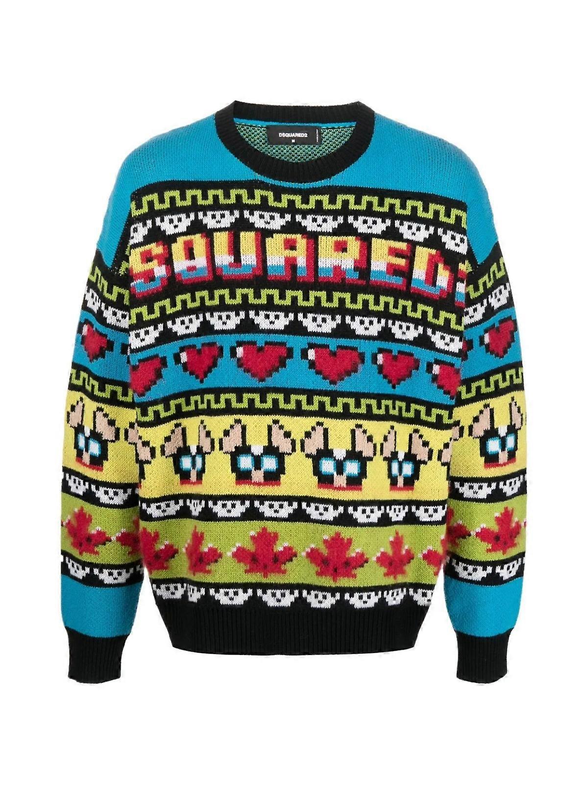 Ciro Logo Jacquard Crewneck Knit Sweater