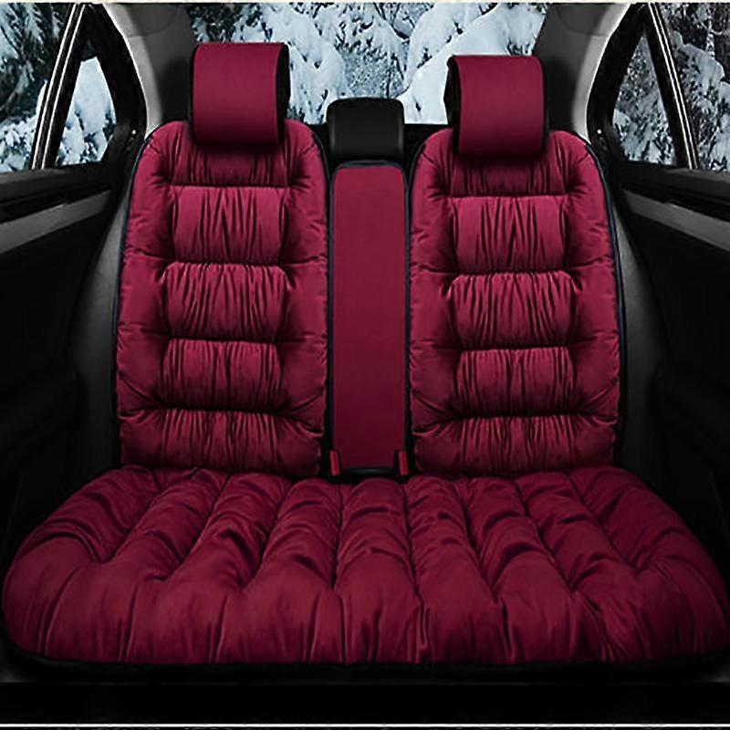 WTEMPO Front Rear Silk Warm Cotton Car Seat Cushion Plush Soft Seat Cushion Winter Warm Comfortable Mat for Car Truck SUV RV