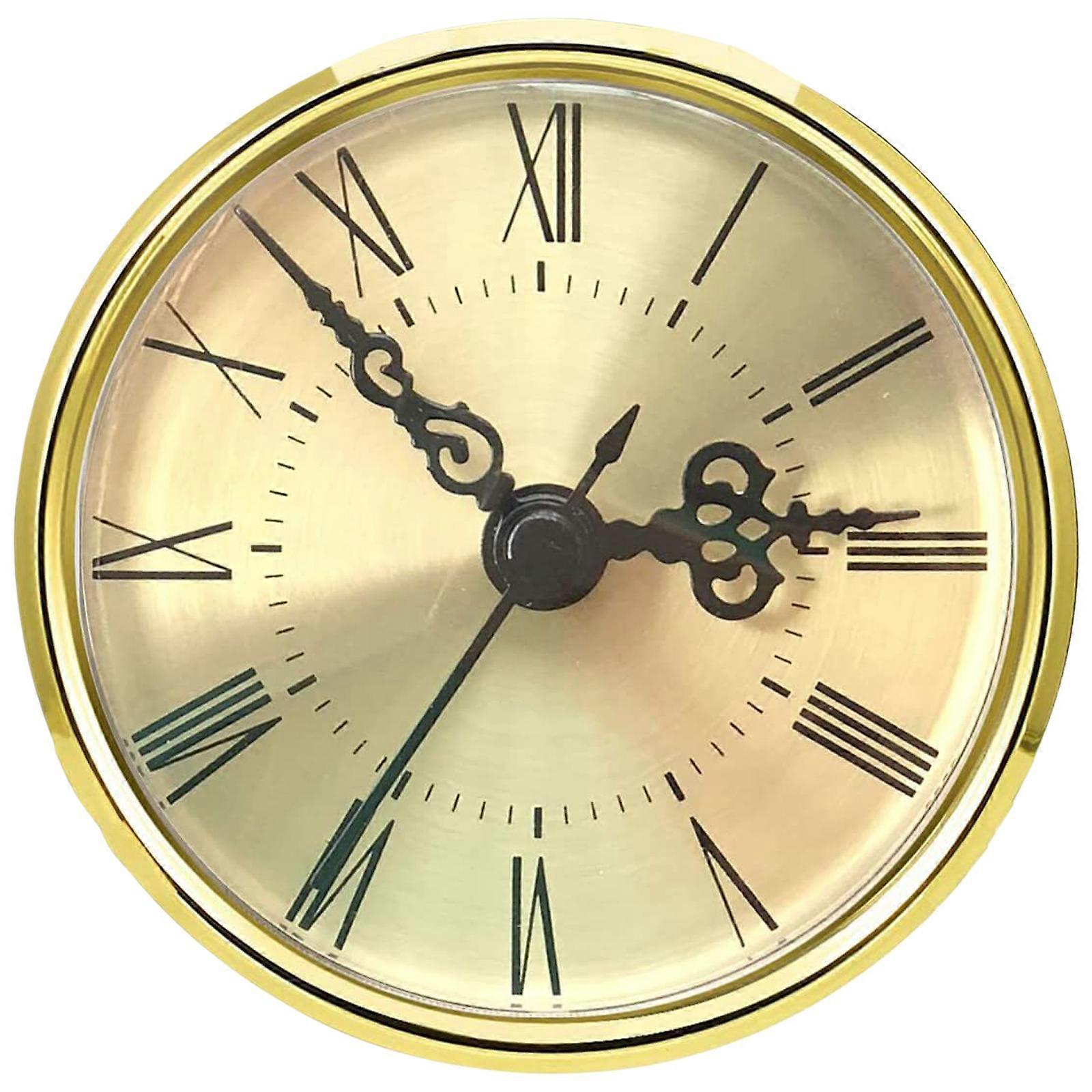 Round Clock Small Clock Insert Roman/Arabic Numerals Gold/Silver Trim For Craft And Replacement Clocks 70mm 80mm 90mm