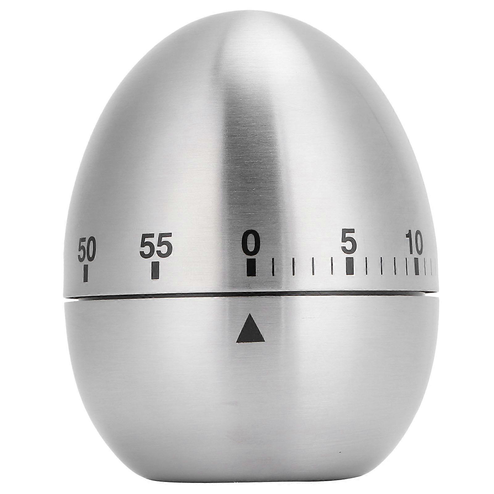 Egg Shaped Stainless Steel Kitchen Timer Mechanical Countdown Reminder Tool Durable Cooking Gadget for Kitchen Use Up to 60 Minute