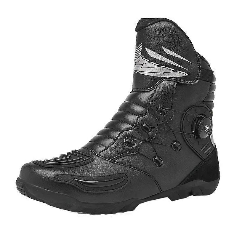 Stivali da moto antiscivolo da uomo in gomma Stivali protettivi per moto in pelle Nuove scarpe da corsa da montagna fuoristrada impermeabili