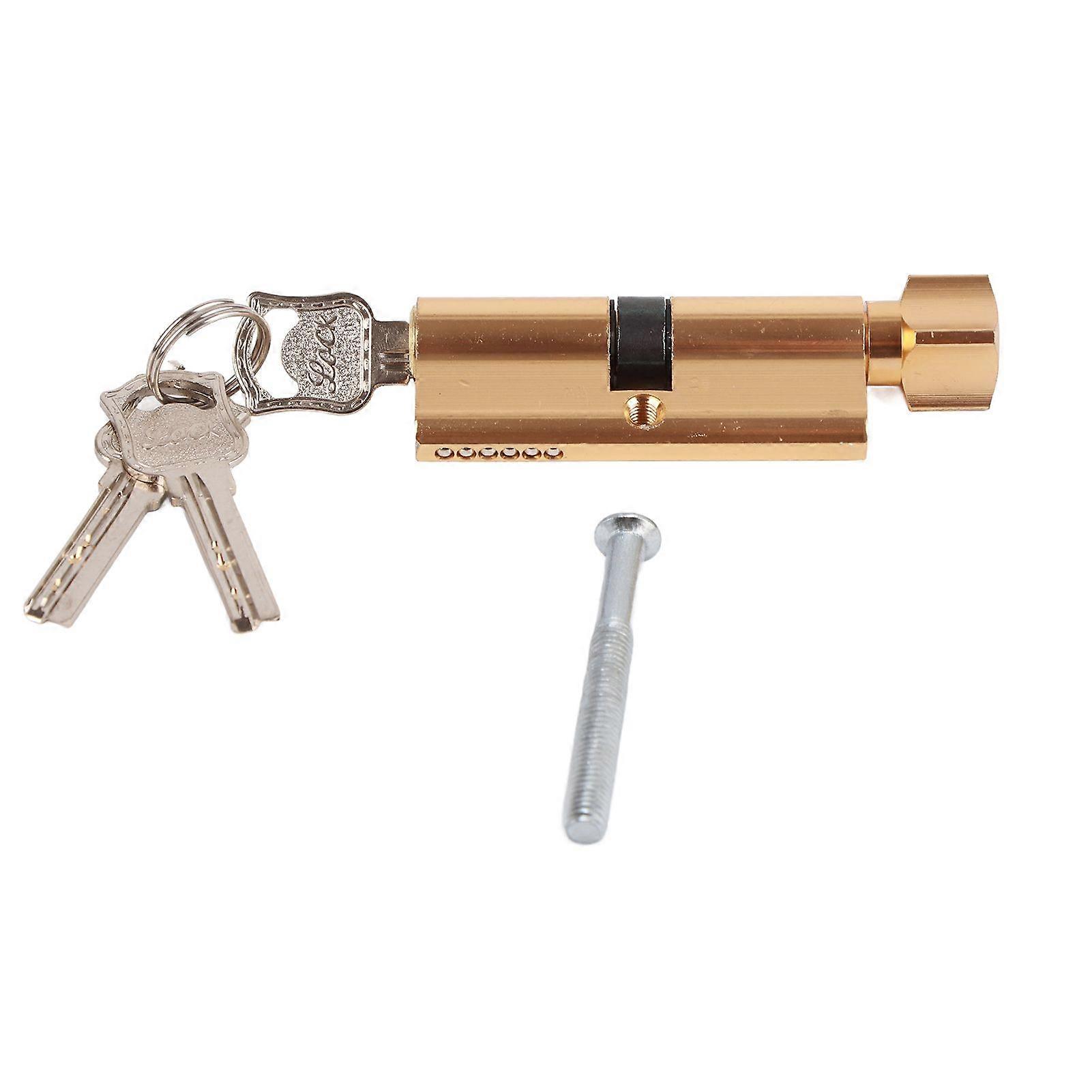 Cylinder Lock Door Locker Core Home Security System Tool Aluminum with Key for Cabinet Mailbox Drawer CupboardGold