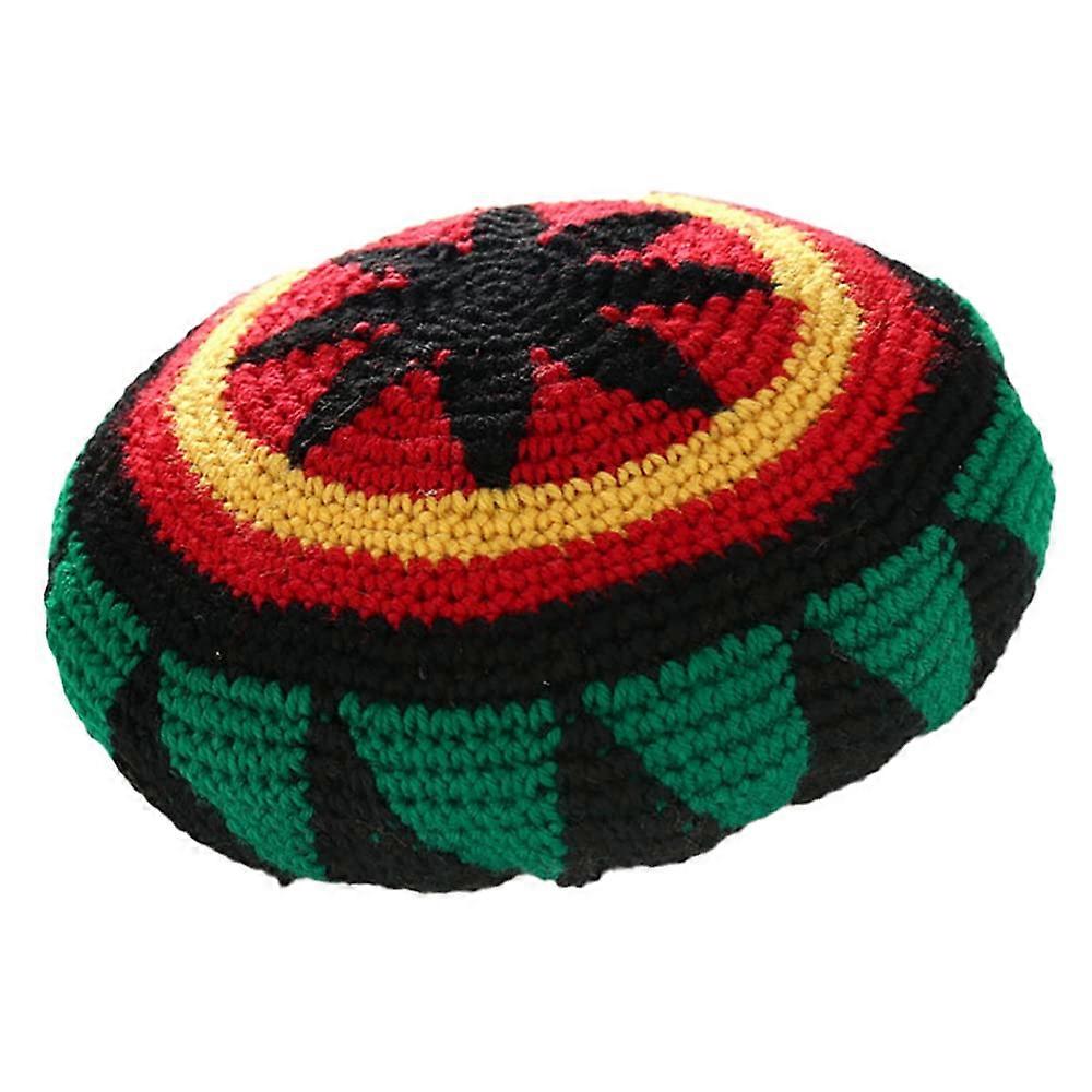 1-Piece  Crochet Beanie, Rainbow Reggae Slouchy Knit Cap