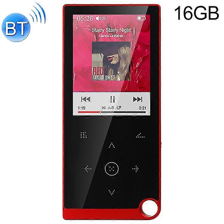 E05 2,4-Zoll-Touch-Button-MP4 / MP3-verlustfreier Musikplayer, Unterstützung von E-Book / Wecker / Timer-Abschaltung, Speicherkapazität: 16 GB Bluetooth-Version (rot)