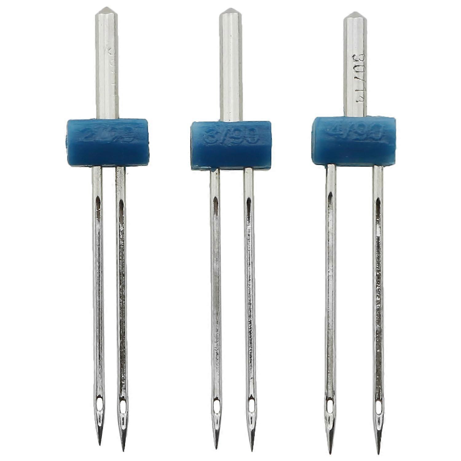 3 PCS Twin Needles Universal for Home Sewing Machine in 3 Sizes