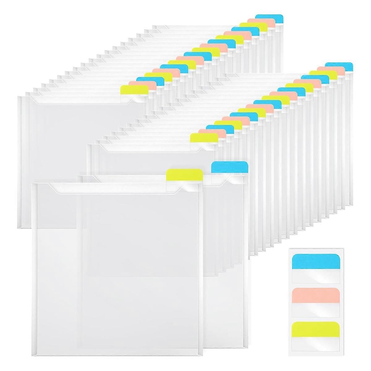 36 Pcs 12x12 Scrapbook Paper Storage Organizer with 90 Pcs Sticky Index Tabs for Holds Scrapbook Paper Cardstock Vinyl