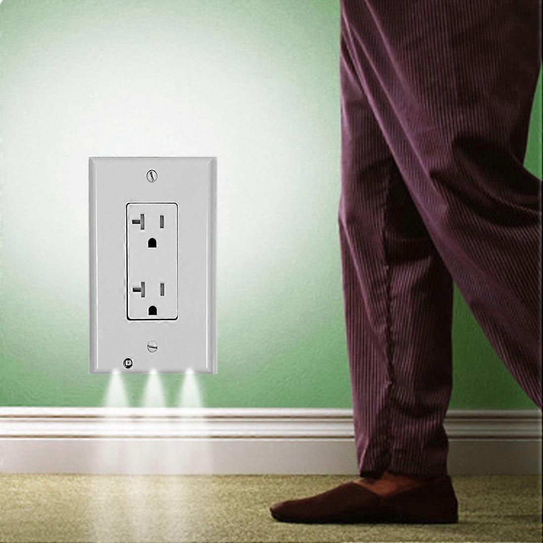 0.5 واط 110 فولت الليل الملاك مربع التوصيل المقبس الاستشعار ضوء الليل ، الضوء الأبيض الصغير جسم الإنسان حركة التعريفي ضوء الليل