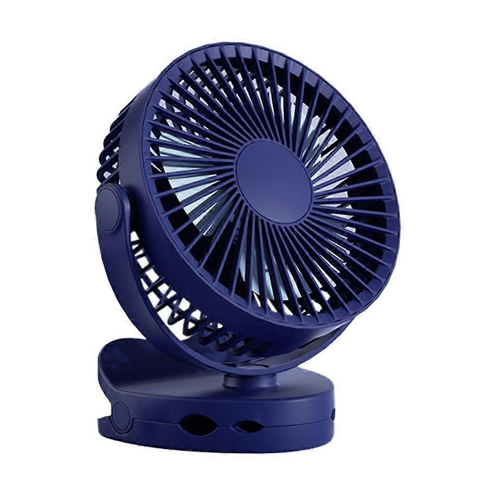 Rechargeable Clip-on Tabletop and Hangable Fan 3 Speed 360 Rotating Fan for Travel and Home Use Blue