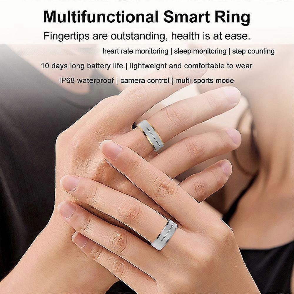 SR1 Smart Ring Smart Ring Multi-Sport Mode Recording Health Tracker, Fitness Sleep Heart Rate Smart Ring, Waterproof IP68 Long Battery life Fitness T