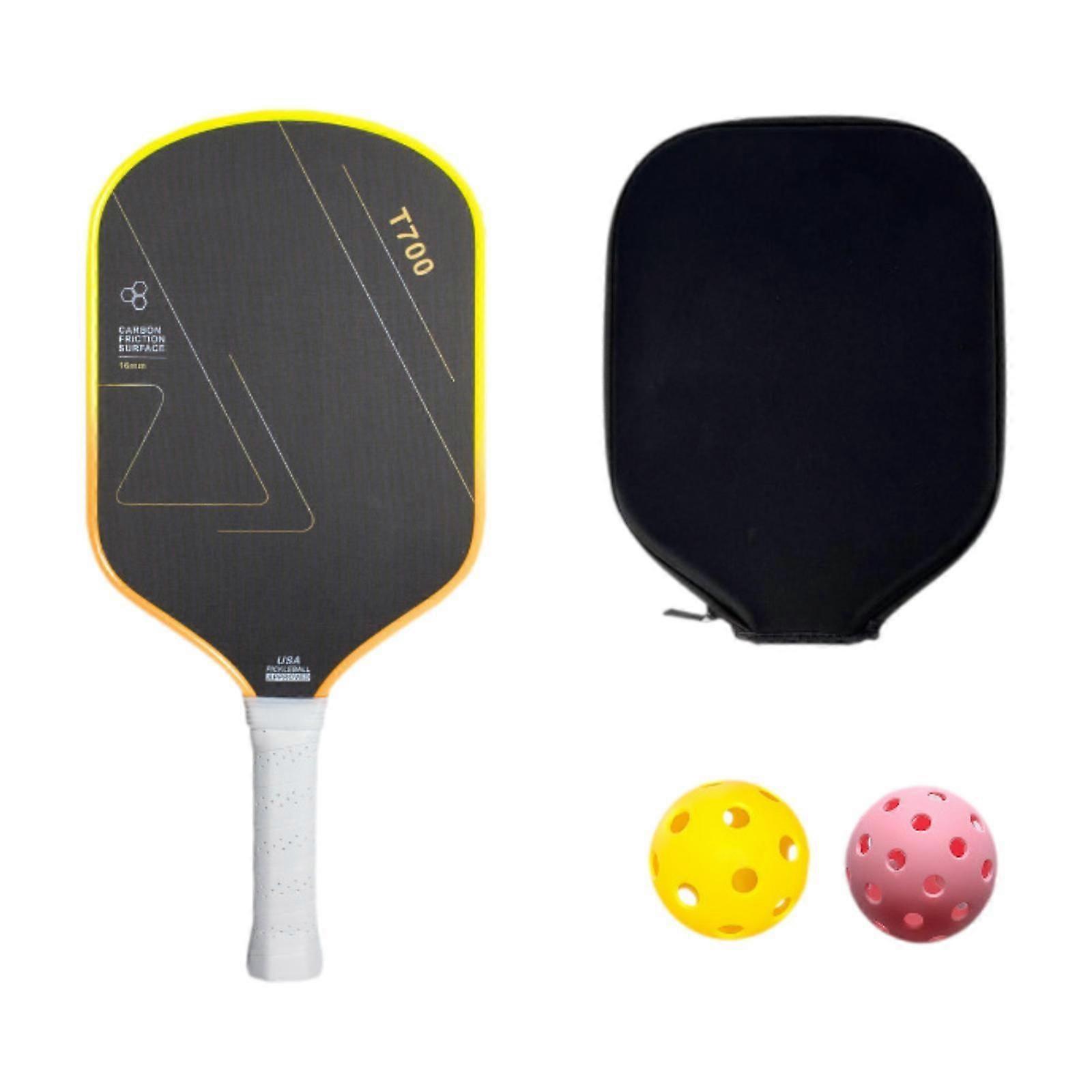 Karbon Fiber Pickleball Kürek Trendy 2 Top Erkekler Kadınlar Için Oyuncu Aksesuarı Sarı Beyaz