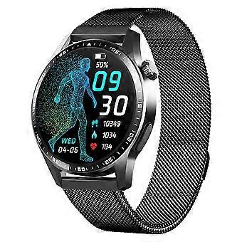 F60 1,55 Zoll runder Bildschirm Herzfrequenz Blutsauerstoffmonitor SOS-Alarm Sport-Smartwatch