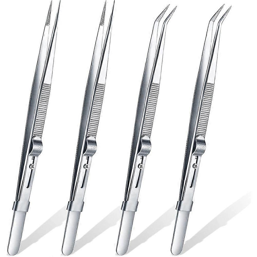 4 Pieces Precision Soldering Tweezer ESD Anti-Static Industrial Electronic Tweezers Tool Set for Jewelry Makeing Craft