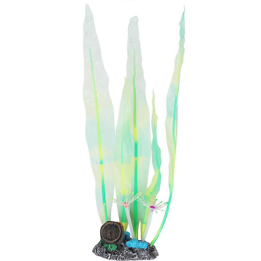 Silicone Simulated Kelp Fluorescent Effect Aquariums Landscape Decoration with Resin Base