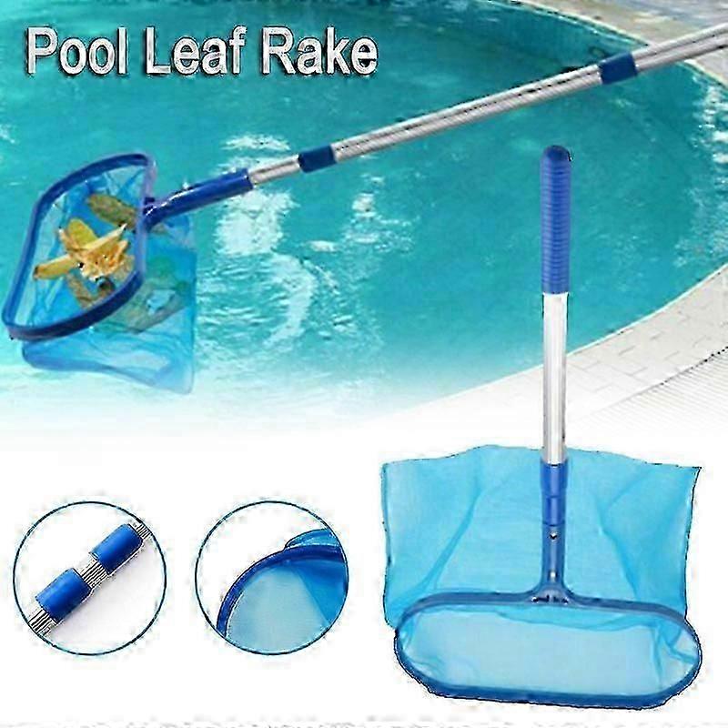 Swimming Pool Deep Bag Leaf Rake Mesh Skimmer With Telescopic Pole Cleaning Tool