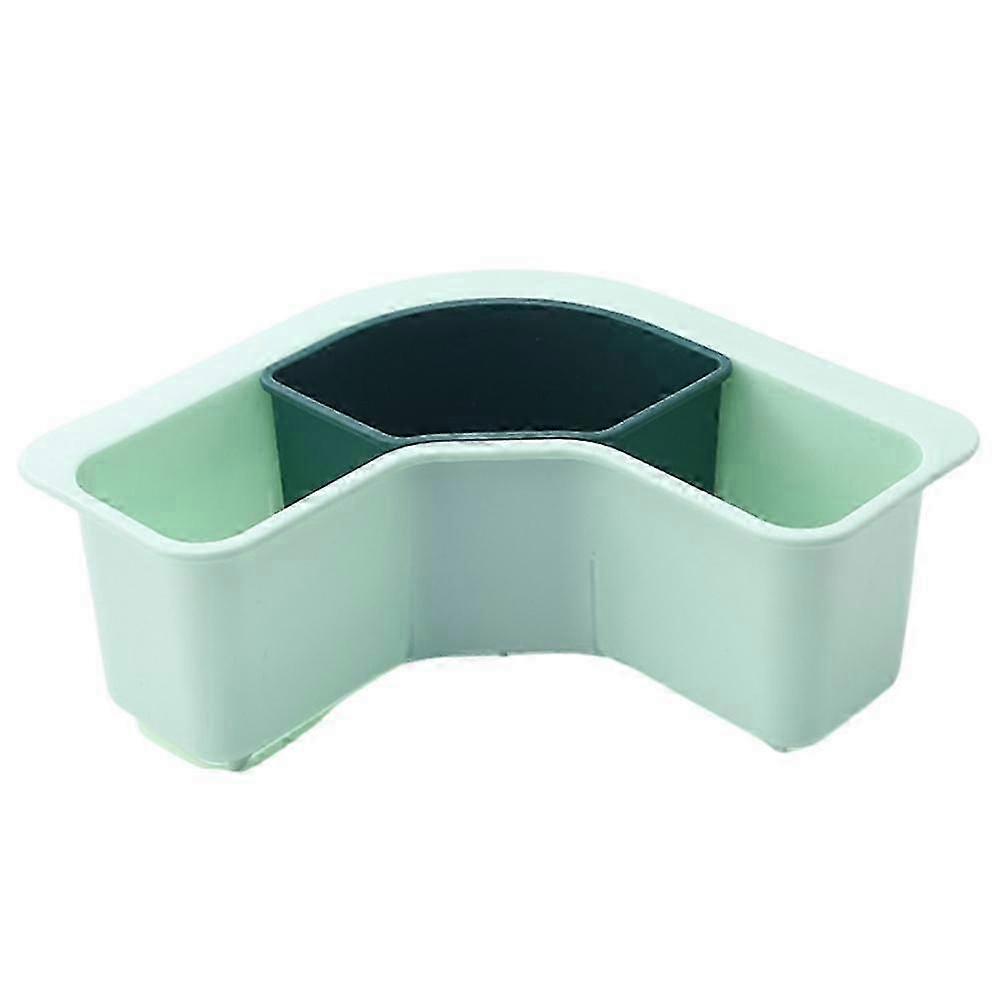 Sink Holder Triangular Suction Cup Kitchen Sink Organizer Rack Multifunctional Drain Shelf Dividable Sponge Sink Storage Rack Sink Corner Strainer