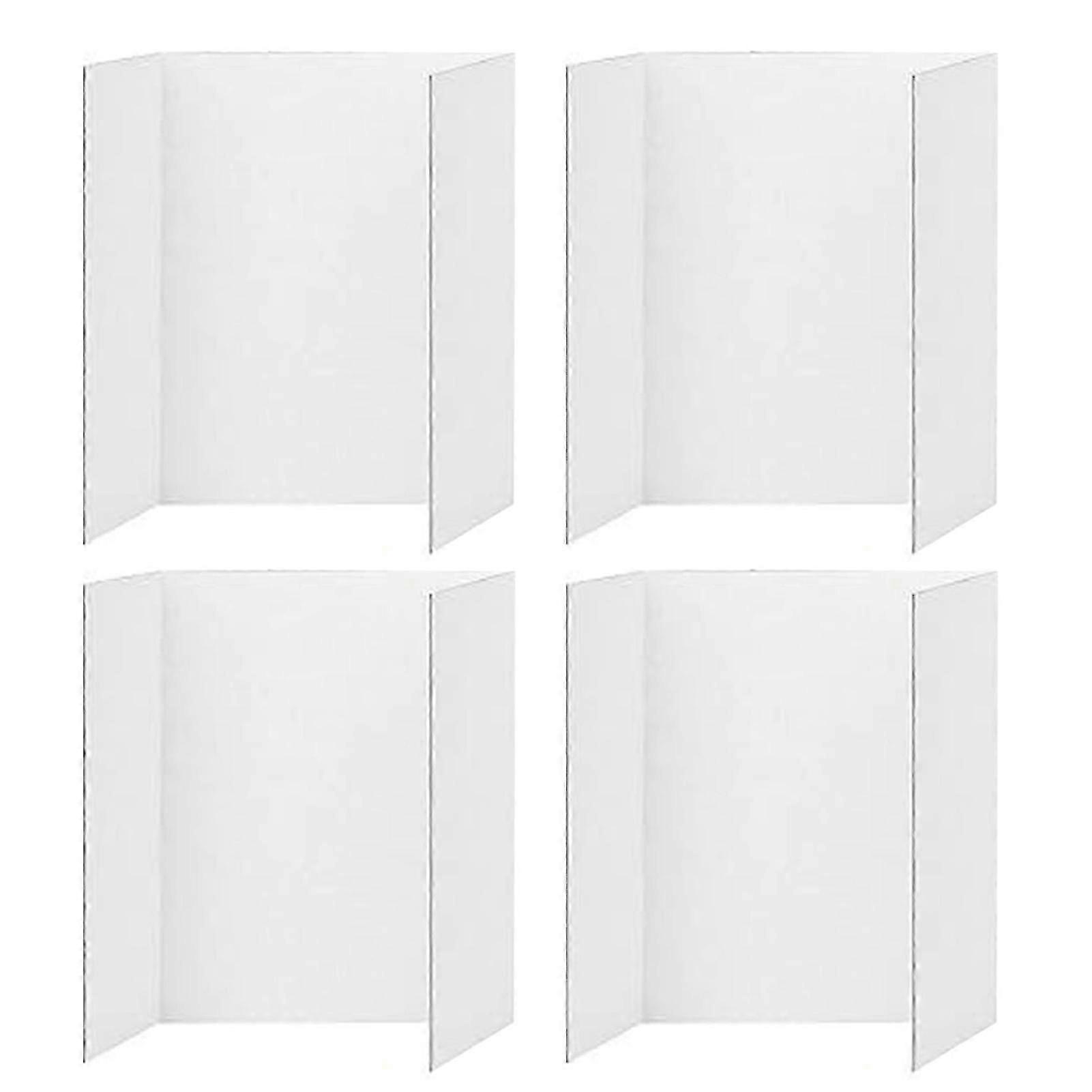 4Pcs Tri-Fold Poster Boards Kleine weiße Präsentationsboards Wellpapp-Display-Tafel Business Display Trifold Panel Jikaix-Good