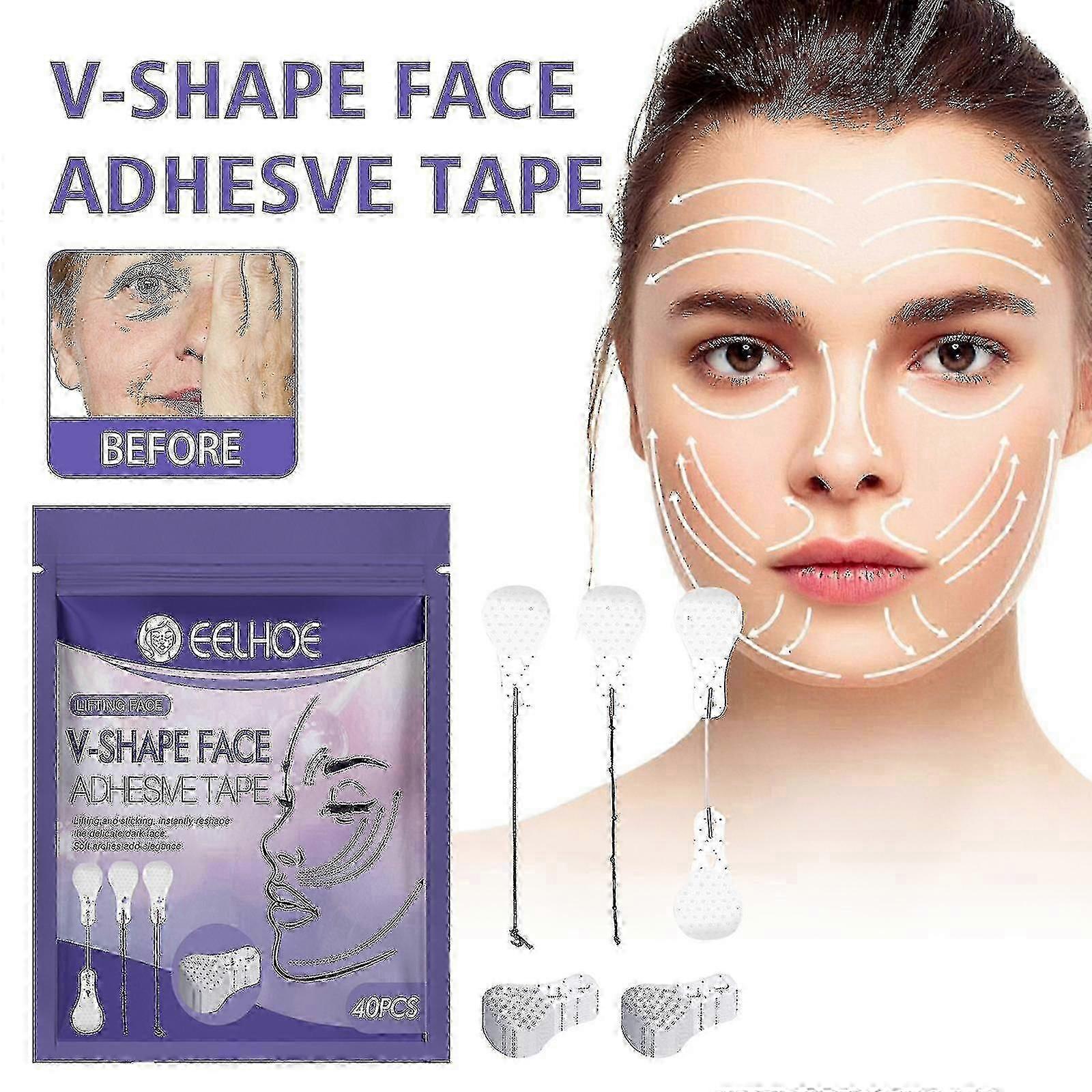 1pc Eelhoe V-shaped Face-lifting Stickers, Face Lifting, Firming, Tightening The Chin, Diluting Fine Lines And Shaping V-shaped